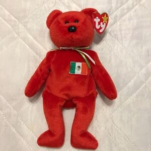 Ty Beanie Babies Osito Mexican Flag Red Bear With Tags
